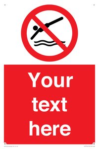 Custom prohibition no diving